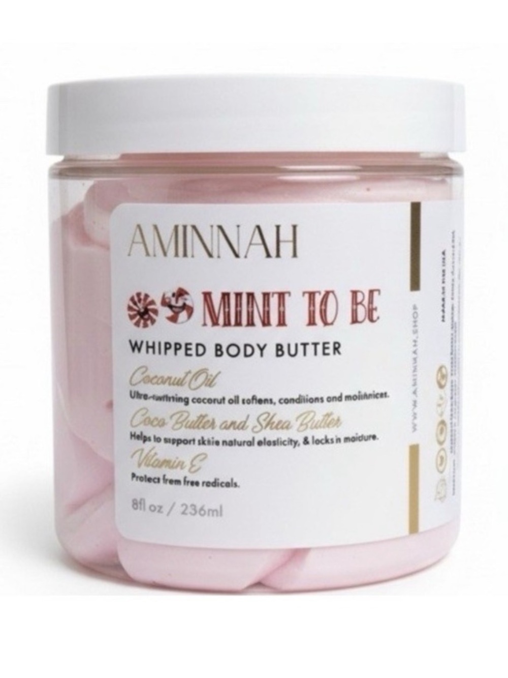 AMINNAH "Mint To Be" Whipped Body Butter - 8oz /236ml - Clean Beauty